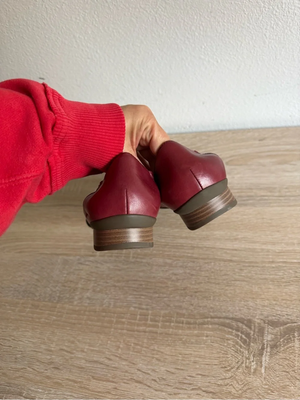 Dansko Kira Slip On Leather Flats in Cabernet Aniline calf Sz 38 /7.5-8